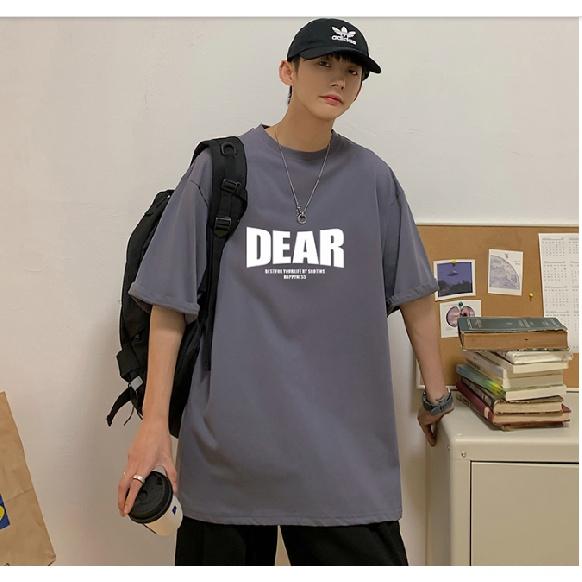Men Short Sleeve T-Shirts Letter Graphic Print Half Sleeve Tshirts Pullover T-shirt Casual Tee Man Korean Casual Round Neck Retro Tops For