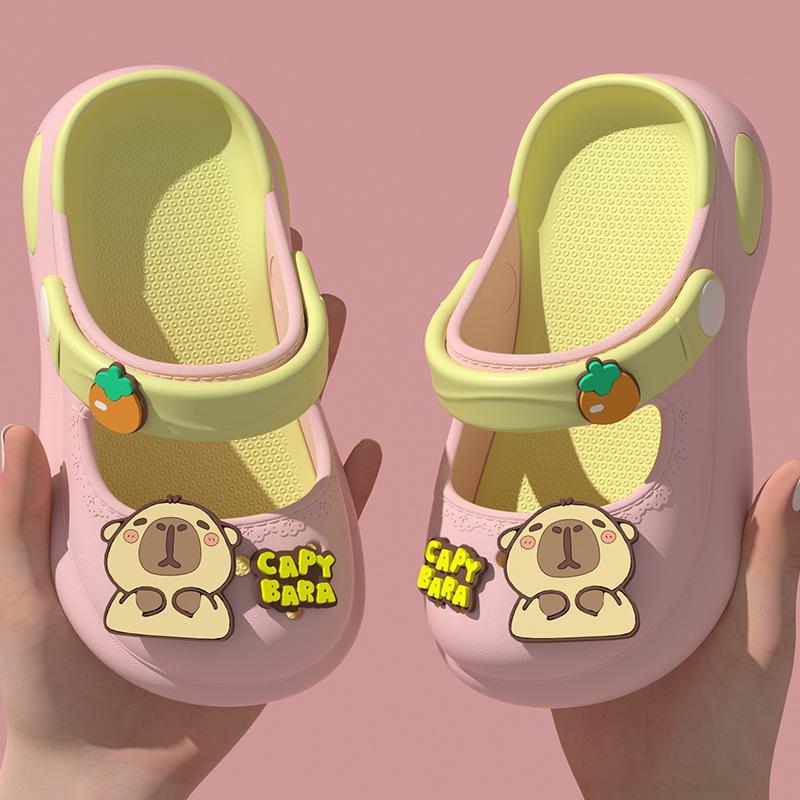 EVA Children's Slippers Kapibara Girl Mary Jane Cartoon Summer Girls Outdoor Wear Non-slip Sandals Breathable