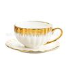 Coffee Cups and Saucers  Light Luxury Home British Afternoon Tea Set Gold Rimmed Ceramic Tea Cups  High Appearance Level  Exquisite Cup and Saucer Set