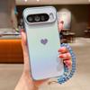 KEYSION Gradient Colorful Phone Case for Google Pixel 10 Pro XL 9 Pro 9A 8A Soft TPU Shockproof Back Cover With Crystal Bracelet