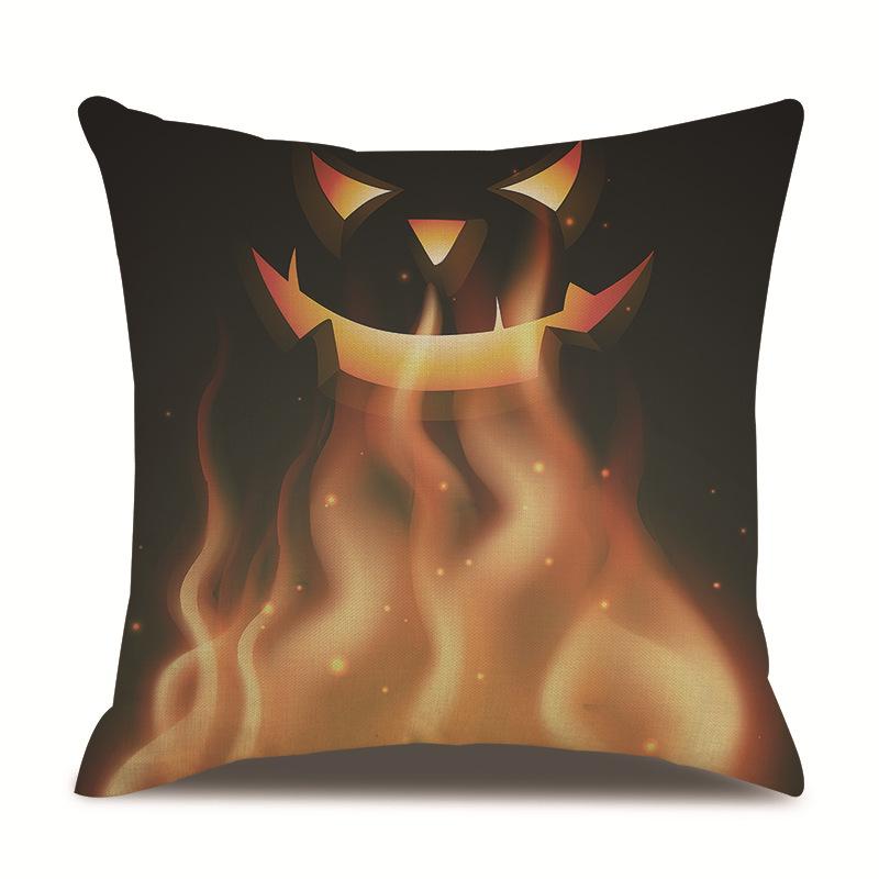 Halloweenský lněný povlak na polštář Tištěný povlak na polštář