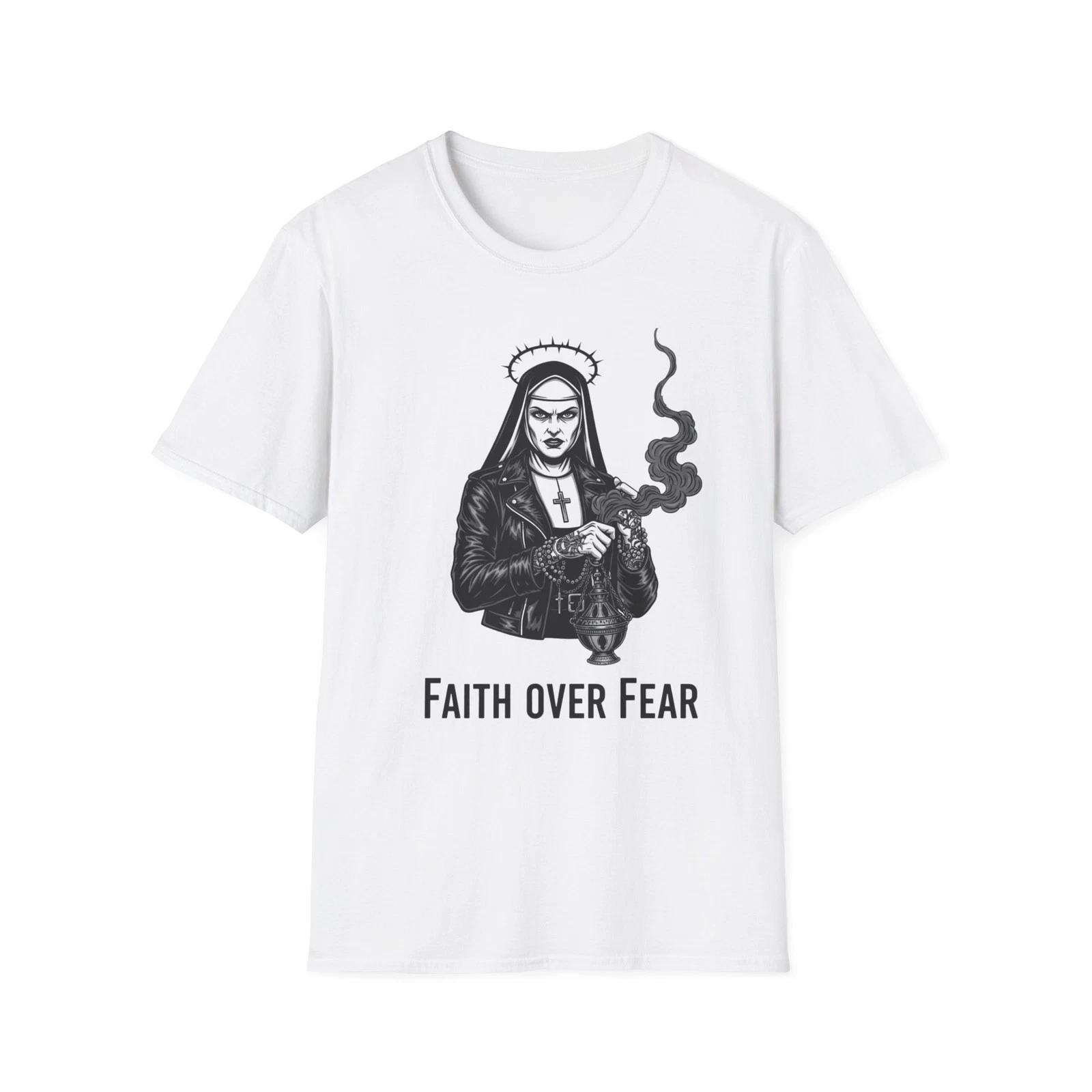 Gothic Graphic Tee -  Faith over Fear  Unisex Softstyle T-Shirt 3XL