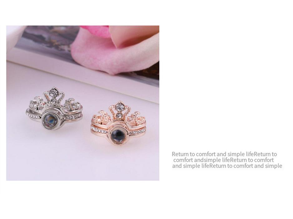 Douyin 100 Language 'I Love You' Crown Ring: Love Memory Confession, Detachable Design