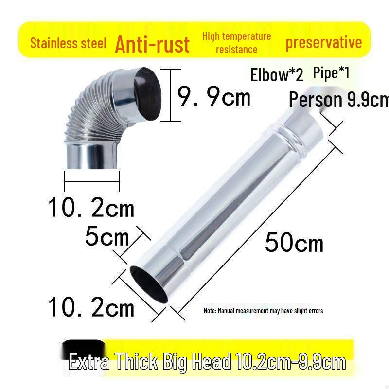 Stainless Steel Chimney Elbow for Wood Stove & Fireplace