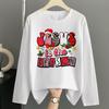 (Asian Size) Style Merry Christmas New Year Graphic Tee Women Autumn Winter Casual Fashion Top O-neck Clothing Print T Shirt Long Sleeve T-shirts