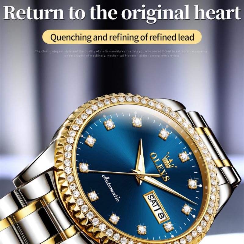 OLEVS Men's Watch Diamond Dial Business Luminous Mechanical Watch High-end Watch