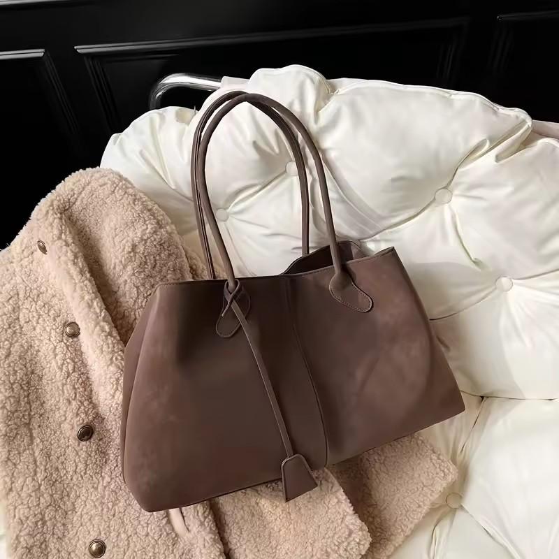 

FLYING STARS Women s Retro Handbag Large Capacity Y2K Women Short Handle PU Leather Big Solid Color Handbag Women s Shoulder Bag 46cmX25cmX13cm