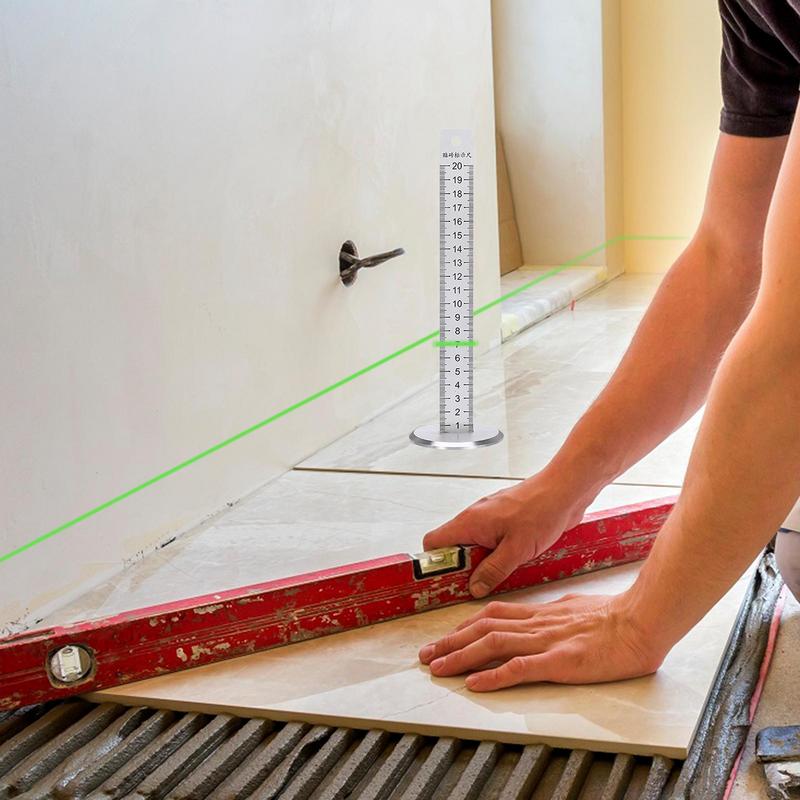 Floor Leveling Tools Stainless Steel Tile Height Leveling Tool Anti-Slip Horizontal Lines Positioning Floor Ruler Tile Equal