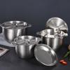 20/22/24Cm Stainless Steel Cookware Lid Reusable Cooking Pot Cover Wok Cover Frying Pan Lid Flat Pan Cover For Bowls Basins