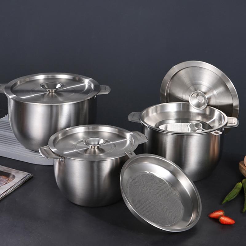 20/22/24Cm Stainless Steel Cookware Lid Reusable Cooking Pot Cover Wok Cover Frying Pan Lid Flat Pan Cover For Bowls Basins