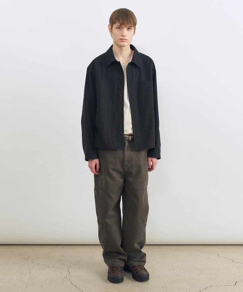INSILENCE Paneled Work Pants Brown