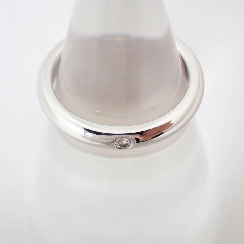 [Pre-owned] TIFFANY Pt950 Diamond Stacking Band Ring, Size 8, J44-7
