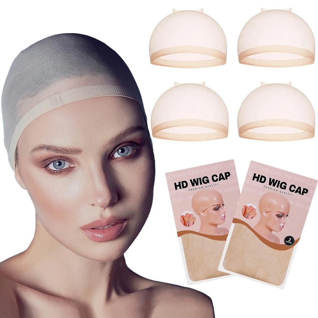 2pcs Set Wig,Hair Net,Compression Cap,Solid Color Wig Cover Cap,Invisible Elasticity,Super Soft Breathable Stretch,Lightweight