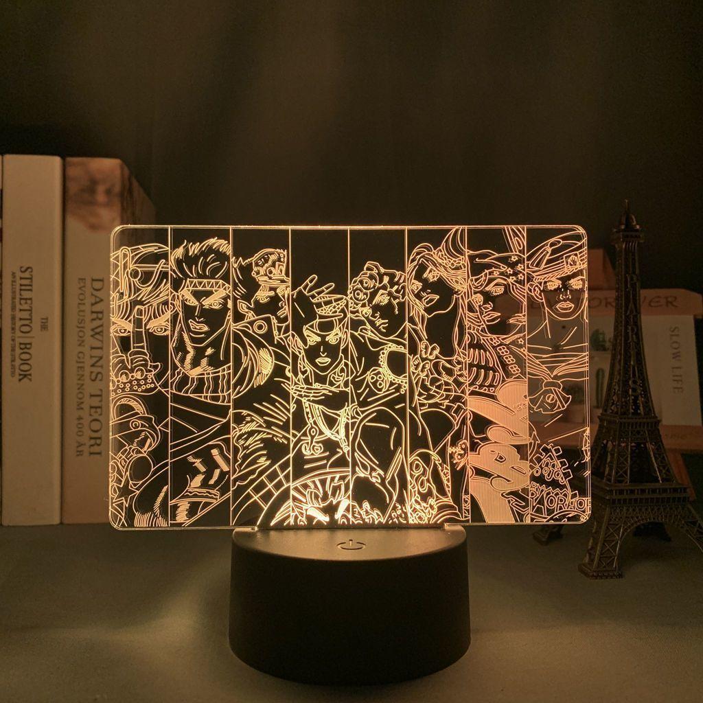 JoJo Bizarre Adventure Night Light JOJO Jolyne Figure Color Changing Lamp Cool Gift for Anime Fans