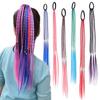 Children's Pink Gradient Braided Pigtail Hair Extensions
