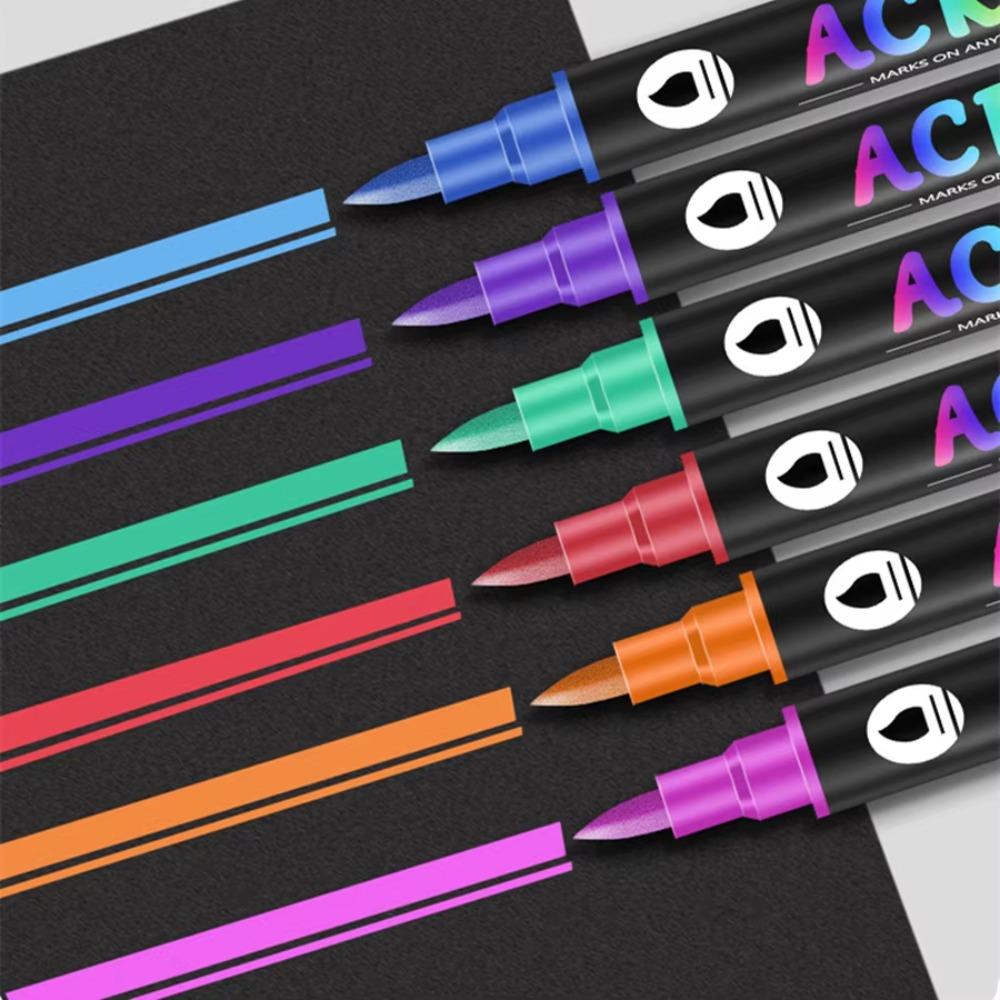 24/48/72 Colors Acrylic Paint Markers Soft Tip Double Nib Markers New Paint Pens Art Supplies