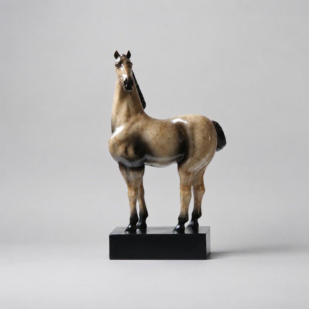 Decorative Horse Figurine Japanese Rustic Aesthetic Statue Modern Clean