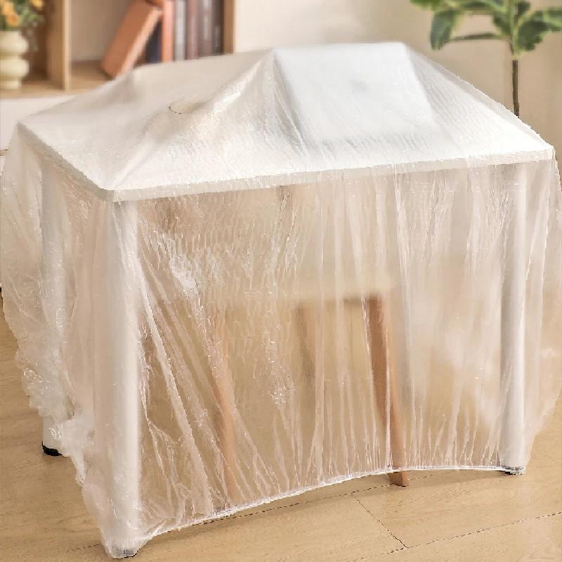 Disposable Dust Covers Elastic 2pcs Plastic Dust Film Sofa Dustproof For Furniture Dormitory Sofa Wall Painting Dust Protection