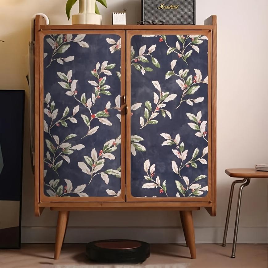 Self-Adhesive Vintage Plant Contact Paper (17.7×393.7in) - Leaf Peel Stickers for Kitchen/Office/Bedroom Home Wall Decoration