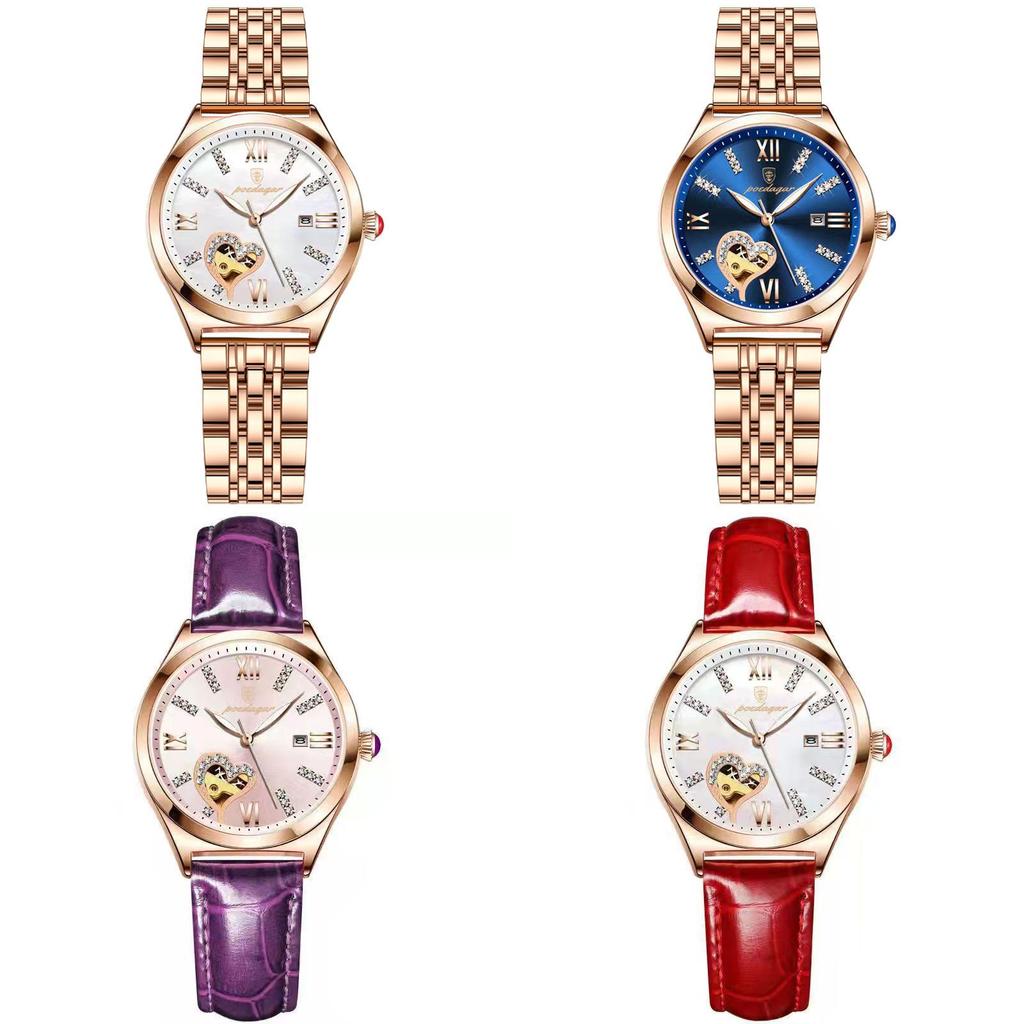 Classic Ladies Waterproof Quartz Watch With Luminous Dial And Calendar For Women