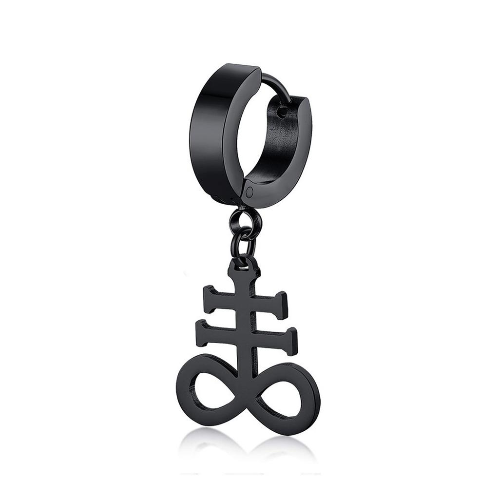 WKOUD Punk Black Multiple Styles Stainless/Titanium Steel Stud Cross Earrings Men Women Gothic Street Pop Hip Hop Ear Jewelry