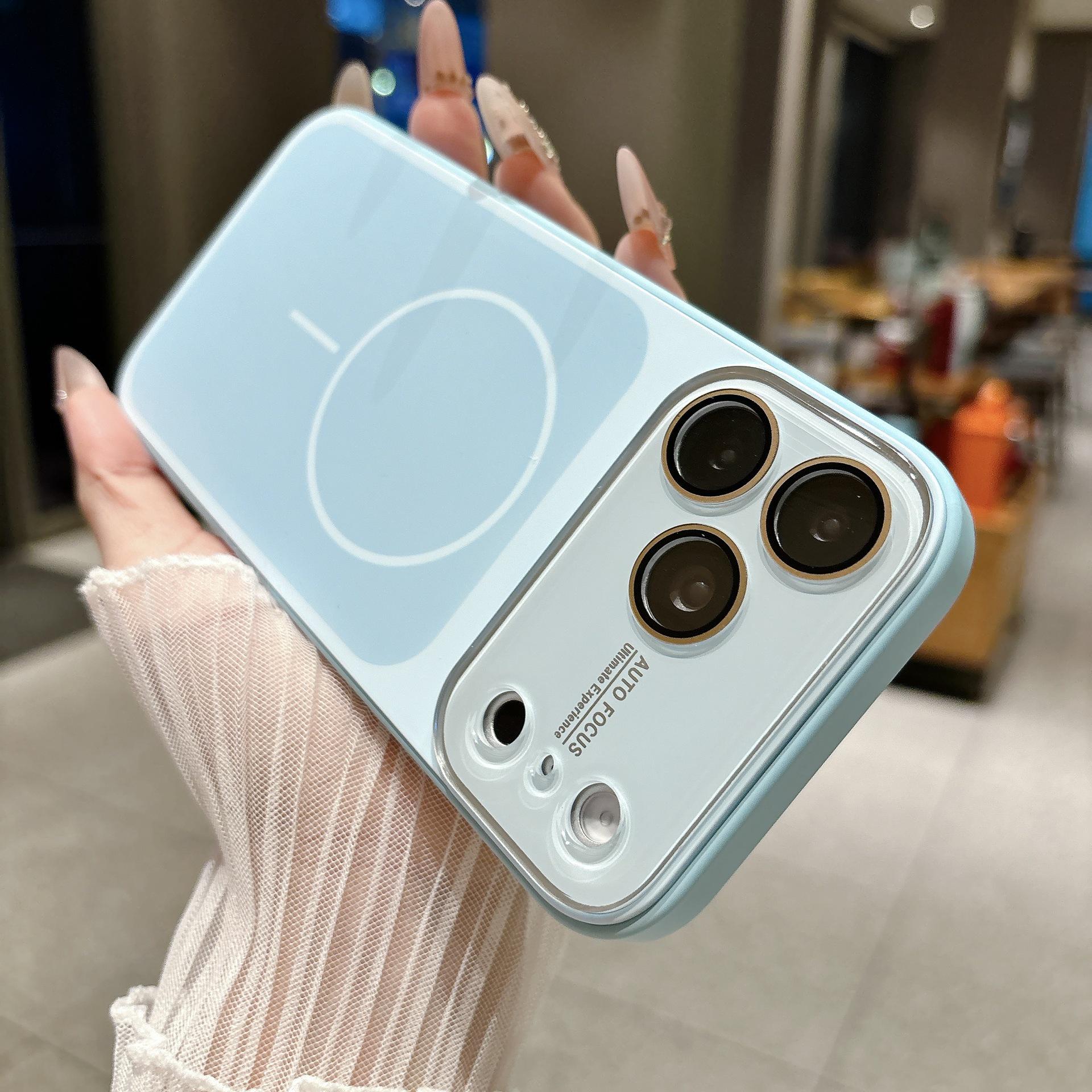 

iPhone 17 Pro Max Liquid Silicone Case with Magnetic Thin Ring, Large Window, Apple 16 & 15 Protective Cover iPhone 17