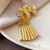 Vintage Gold Tassel Hair Clip Elegant Ethnic Style Hairpin Side Clip Headdress Chinese Style Hair Accessories