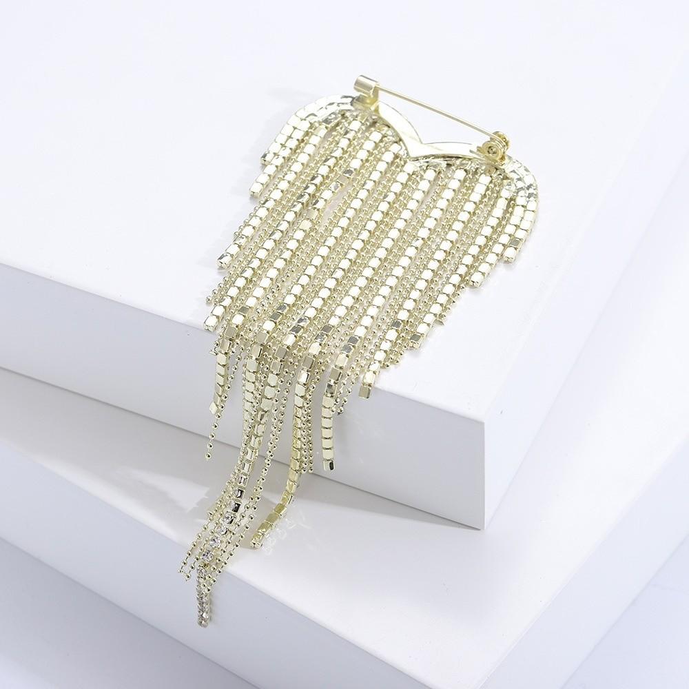 Błyszczące Broszki Miłość z Frędzlami Rhinestone Codzienne Przypinki do Klapy Rhinestone Serce Walentynki