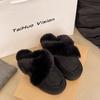 Mao Mao slippers women wear new comfortable simple casual lazy plush bag head sangpo wool slippers women