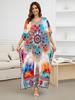 European-American Cotton Tie-Dye Beach Dress: Loose Robe & Bikini Cover-Up
