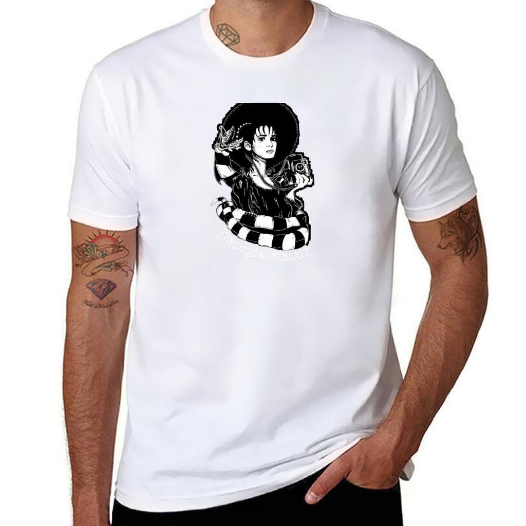 Lydia Deetz Strange And Unusual Gothic Tshirt Work Daily Short Sleeve Top