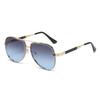 Luxury Pilot Aviator Sunglasses Gold Metal Frame Trends Gradient Lens Cool Retro Shades UV High Fashion Eyewear for Men Women