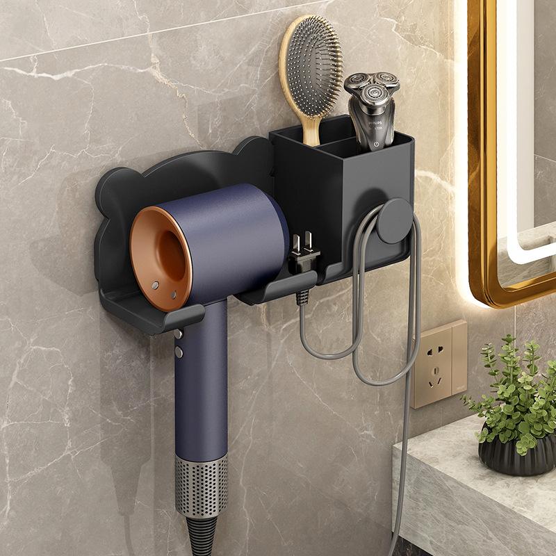 Bathroom Non Perforated Hair Dryer Stand Multifunctional Shelf