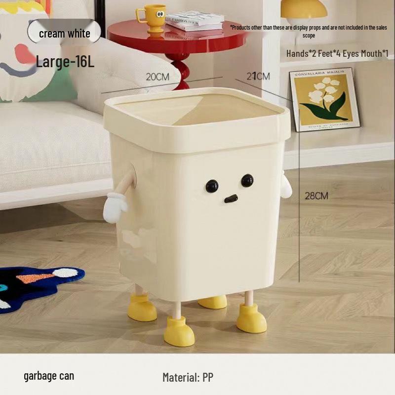 Creative & Cute Cartoon Trash Can - Large Capacity Wastepaper Basket for Kids' Bedroom or Bathroom
