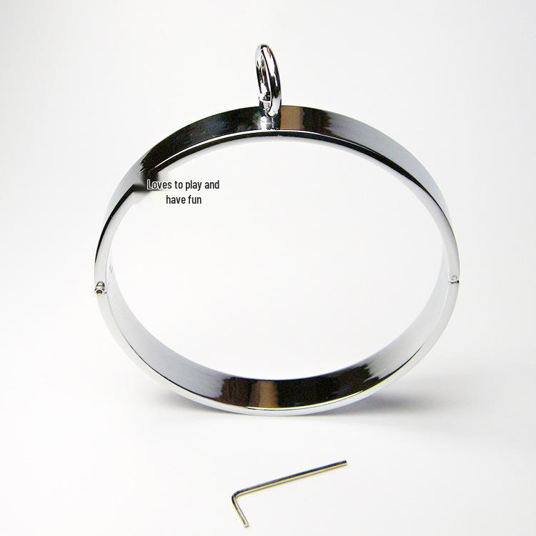Metal Traction Collar with Nipple Clamps for BDSM Slave Training