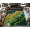 Green Abstract Landscape Rug Modern Wavy Area Living Room Carpet Home Decoration