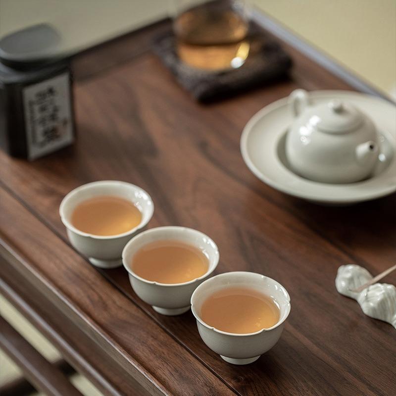 Handmade Retro Teacups Vintage Ceramic Porcelain Tea Cup Teaware Set Chinese Kung Fu Bowls Master Cups Tea Ceremony Drinkware