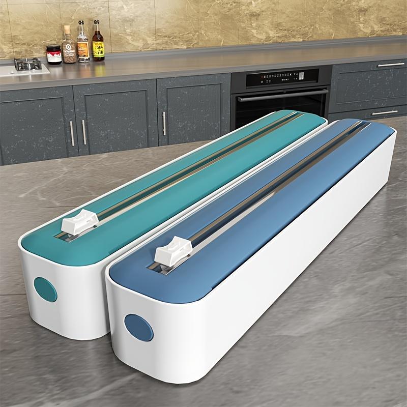 Plastic Wrap Cutter, Storage Box, and Plastic Wrap Dispenser Are Suitable for Plastic, Tin Foil, Baking Paper, and Wax Paper