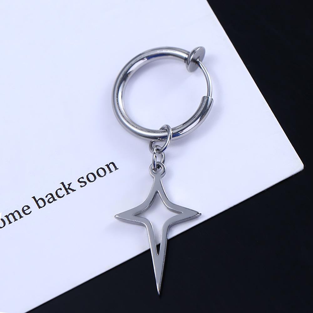 Earring Drop Earring Clip Earring Men Hoop Earring Korean Style Ear Cuff Cross Star Dangle Earring