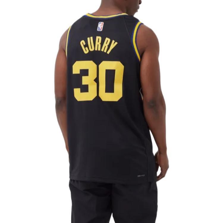 Nike NBA City Edition 75 Anniversary Basketball Jersey 'Black Yellow' Men's DB4027-010