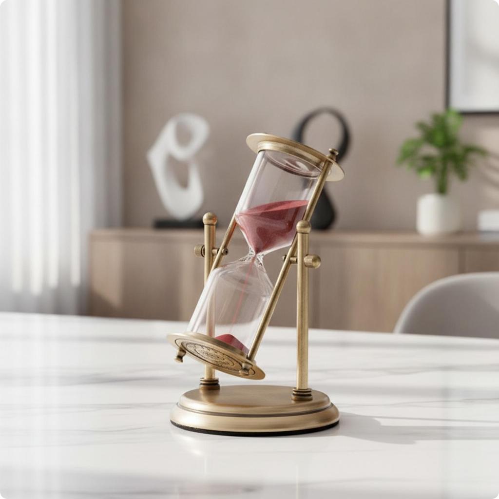 Hourglass with Metal Frame Classic Decorative Elegant for Reading Nook