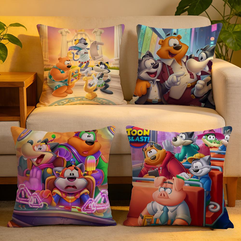 Cushion Cover Linen SkinFriendly Soft Decorative Case For Sofa Home Decor Kwaii Anime Ttoon Bblast Pillow cover