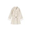 Womens Oversized Stand Collar Trench Coat 2026 Korean Style Casual Longline Jacket In Beige Khaki