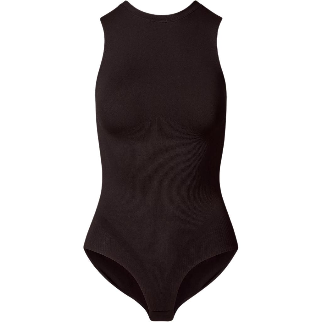 Calvin Klein Solid Color Round Neck Tight Anti-Slip Bodysuit Women Bodysuit LV00QF8325-UB1