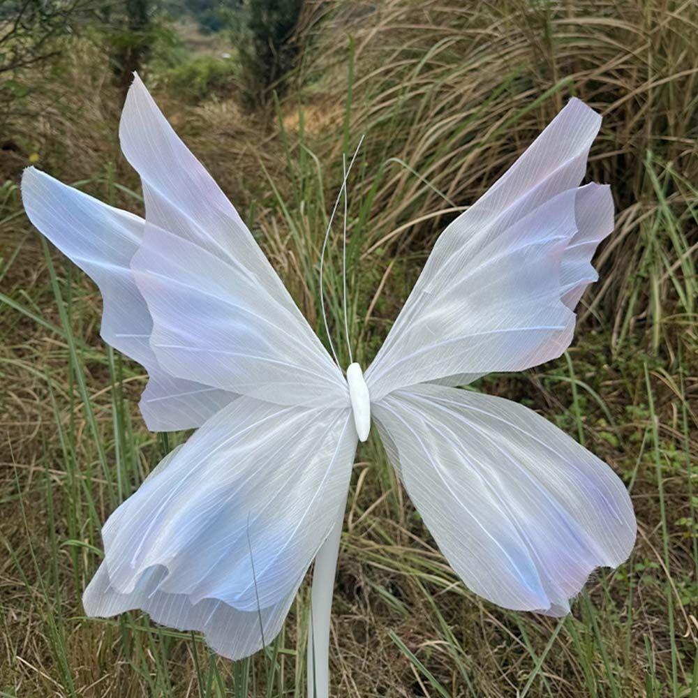 NEW 3D Simulated Flowers 40CM Colorful Veil Butterfly Large-scale Giant Layout Background Decoration Road