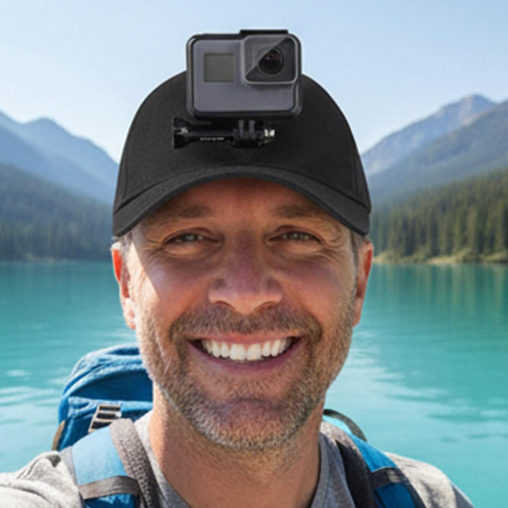 Multi Purpose Camera Mount Base Hat for Sun Protections and Recording Foldable Design Easy to Carry Adjustable Design