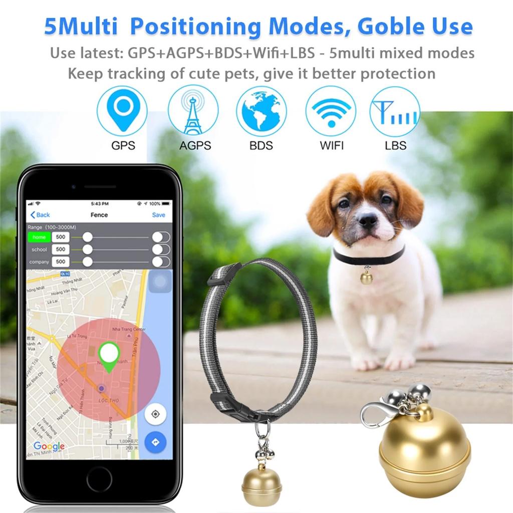 Pet Smart Gps Tracker Locator Ball Mini Anti-lost Waterproof Positioning Collar Wifi Real-time Tracking For Pet Dog Cat Kids