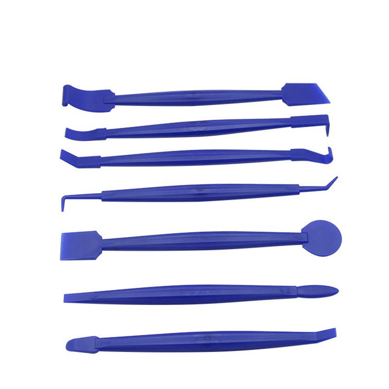 

7pcs/set Auto Styling Vinyl Carbon Fiber Window Ice Remover Cleaning Wash Car Scraper With Felt Squeegee Tool Film Wrapping