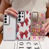 Pink Bowknots Print Case For Samsung S26 S25 Ultra S24 FE S23 Plus S22 S21 A15 A16 A17 A35 A36 A37 A54 A55 A56 A57 5G Plating Lens Soft Cover