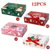 11 Pack Merry Christmas Gift Boxes 17x11x8cm & Large Bow Ribbon Santa Claus Snowman Christmas Tree Xmas New Year Decoration 1116